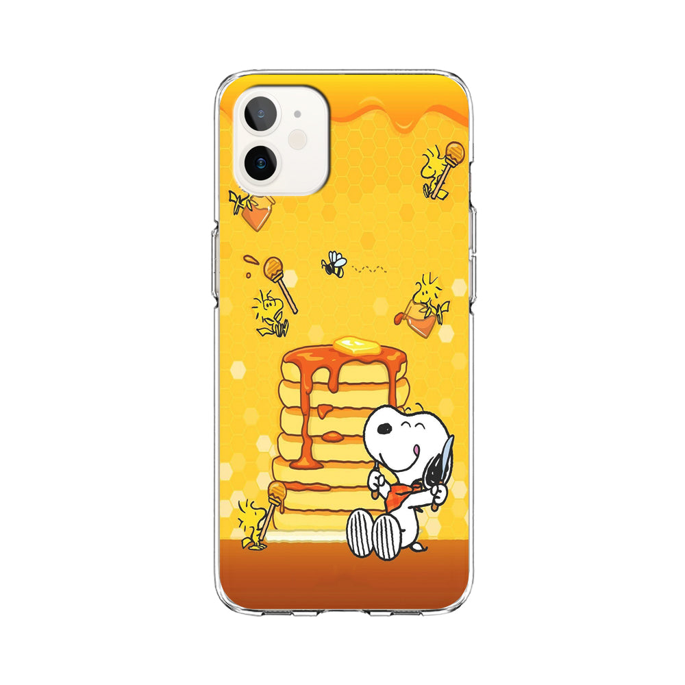 Snoopy Eats Honey iPhone 12 Case-Phone Case-Clear Soft Case-Altracase