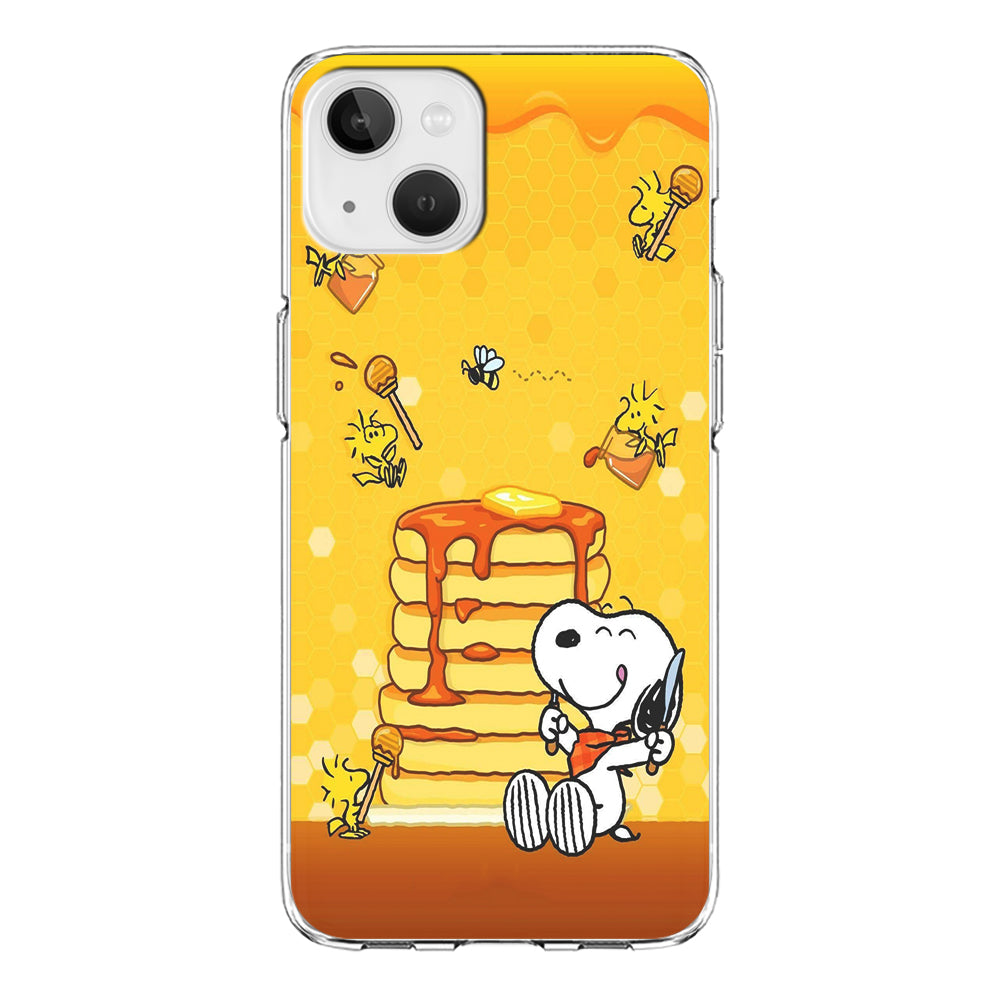 Snoopy Eats Honey iPhone 13 Mini Case-Phone Case-Clear Soft Case-Altracase