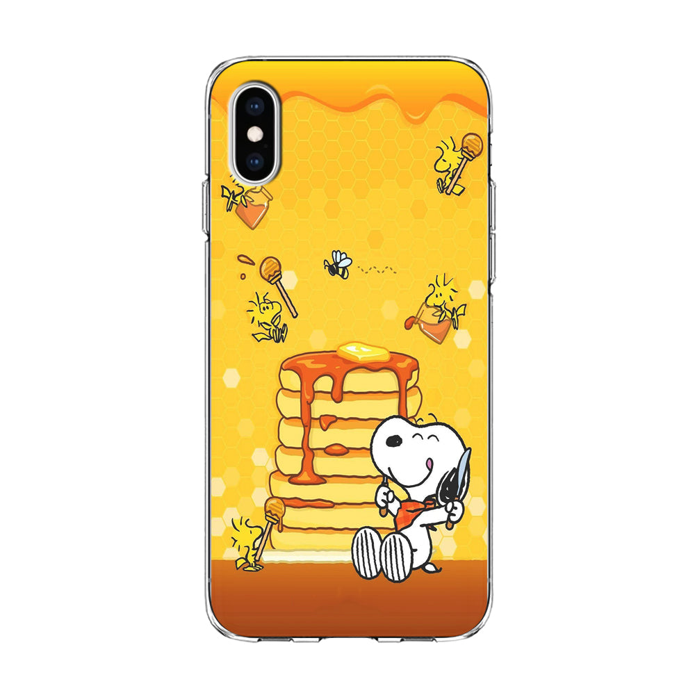 Snoopy Eats Honey iPhone Xs Case-Phone Case-Clear Soft Case-Altracase