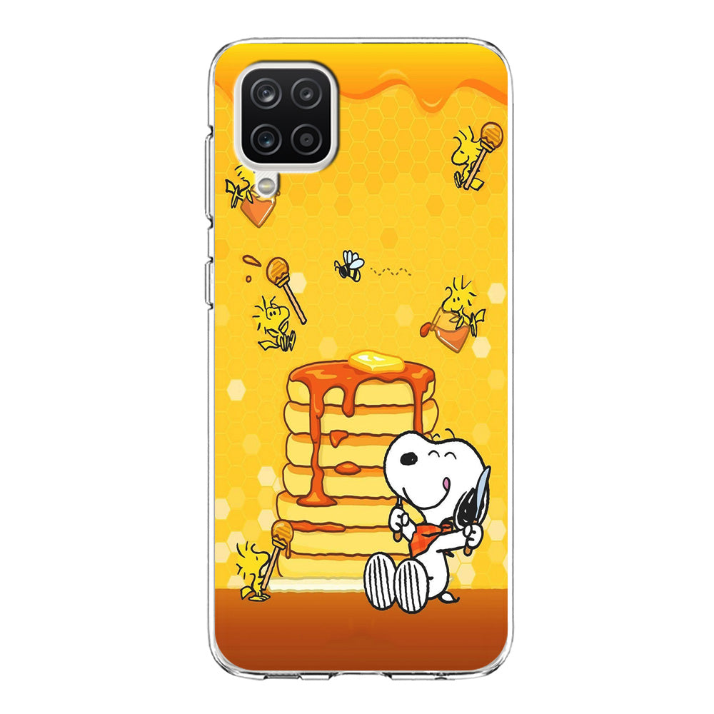 Snoopy Eats Honey Samsung Galaxy A12 Case-Phone Case-Clear Soft Case-Altracase