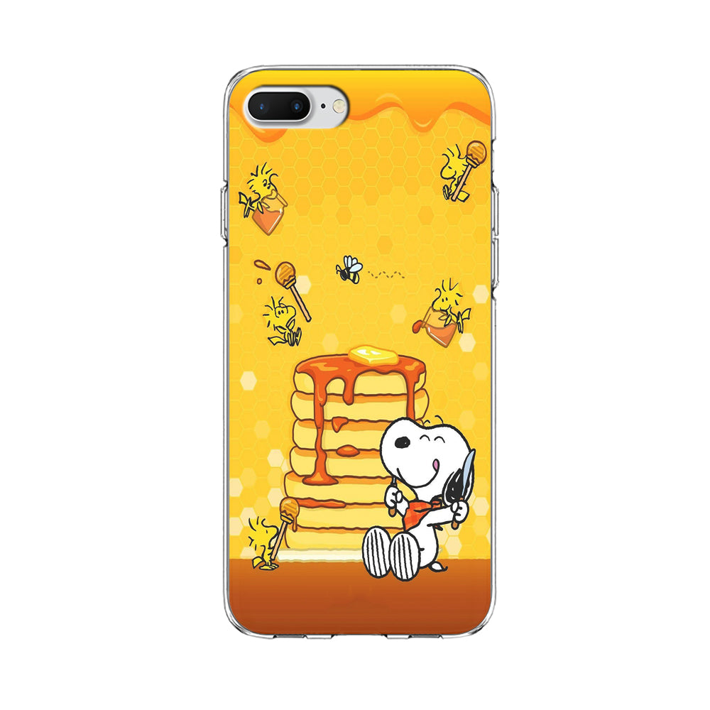 Snoopy Eats Honey iPhone 8 Plus Case-Phone Case-Clear Soft Case-Altracase