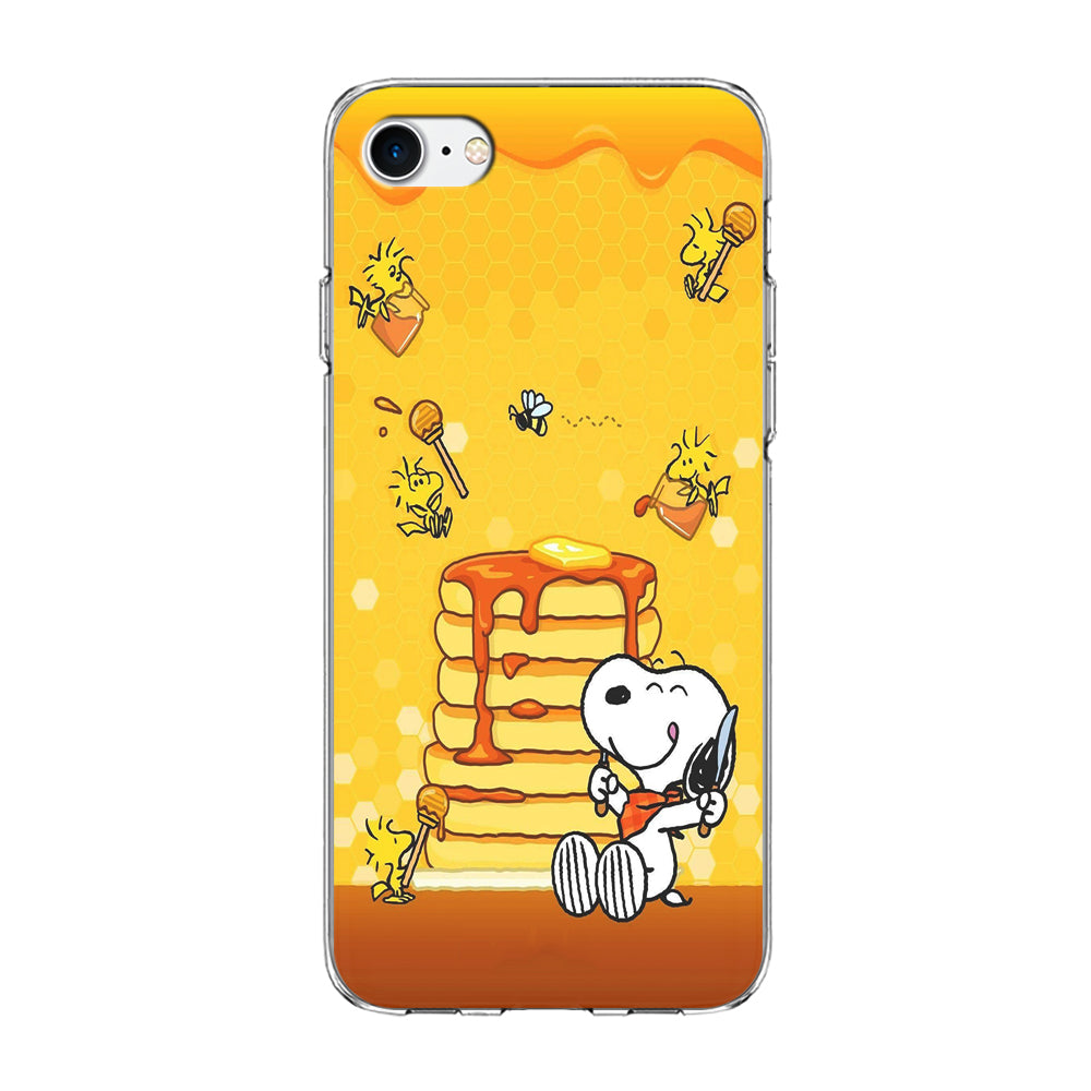Snoopy Eats Honey iPhone 8 Case-Phone Case-Clear Soft Case-Altracase