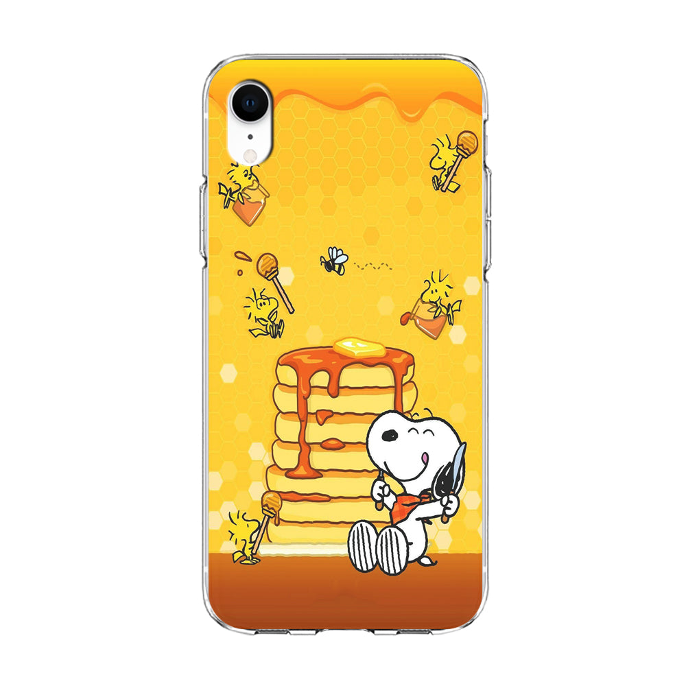 Snoopy Eats Honey iPhone XR Case-Phone Case-Clear Soft Case-Altracase