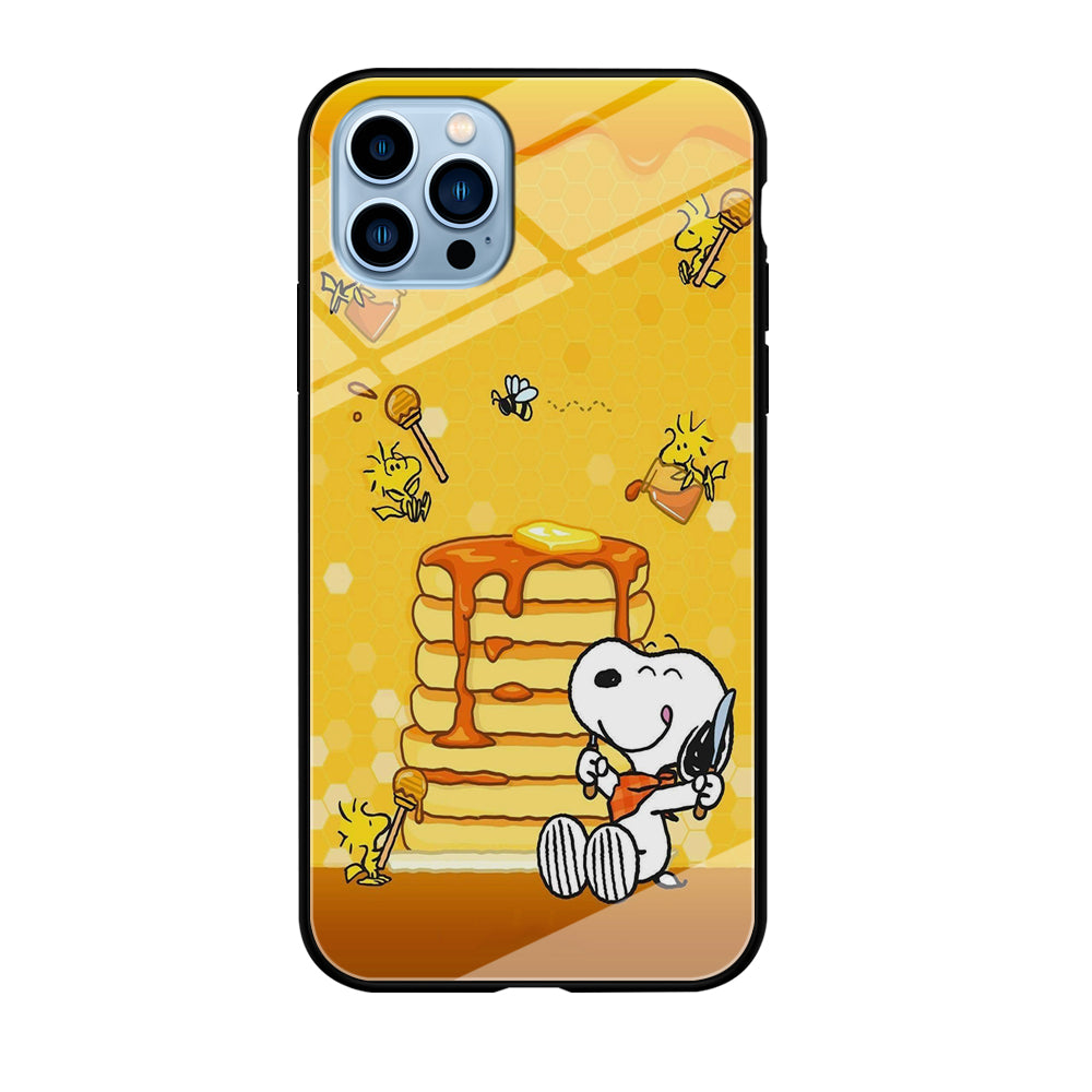Snoopy Eats Honey iPhone 12 Pro Max Case-Phone Case-Tempered Glass Case-Altracase