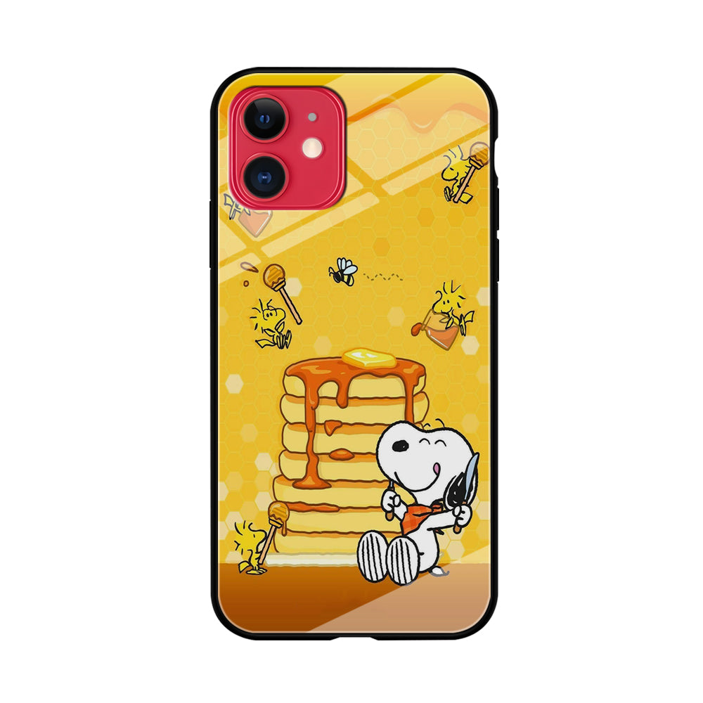 Snoopy Eats Honey iPhone 11 Case-Phone Case-Tempered Glass Case-Altracase