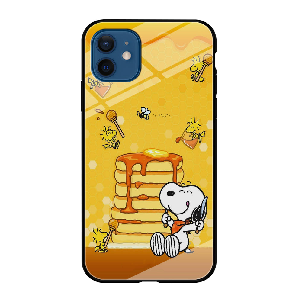 Snoopy Eats Honey iPhone 12 Case-Phone Case-Tempered Glass Case-Altracase