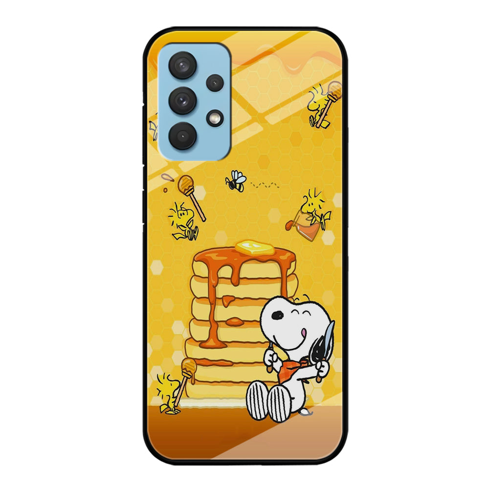 Snoopy Eats Honey Samsung Galaxy A32 Case-Phone Case-Tempered Glass Case-Altracase
