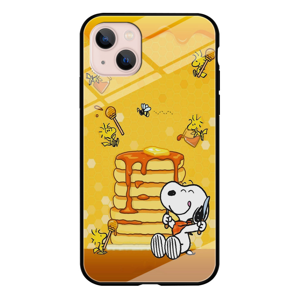 Snoopy Eats Honey iPhone 14 Plus Case-Phone Case-Tempered Glass Case-Altracase