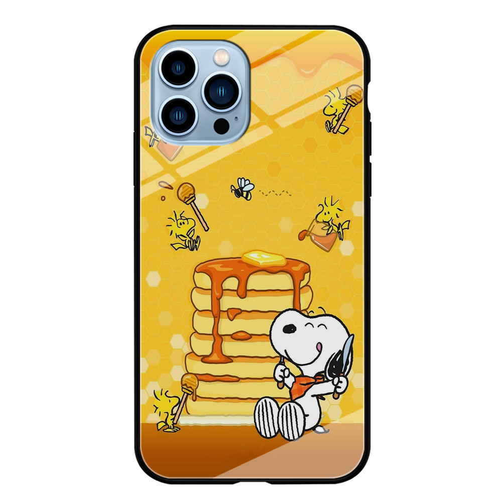 Snoopy Eats Honey iPhone 13 Pro Case-Phone Case-Tempered Glass Case-Altracase