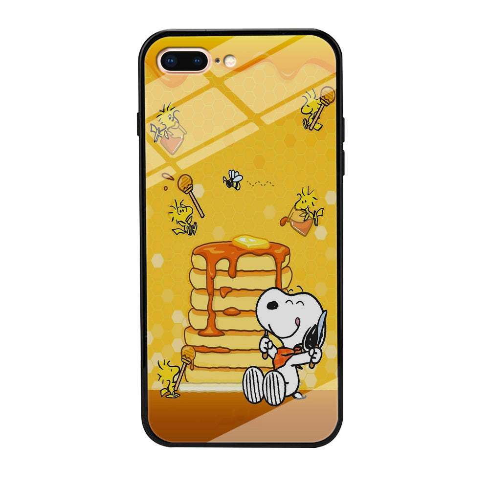 Snoopy Eats Honey iPhone 8 Plus Case-Phone Case-Tempered Glass Case-Altracase