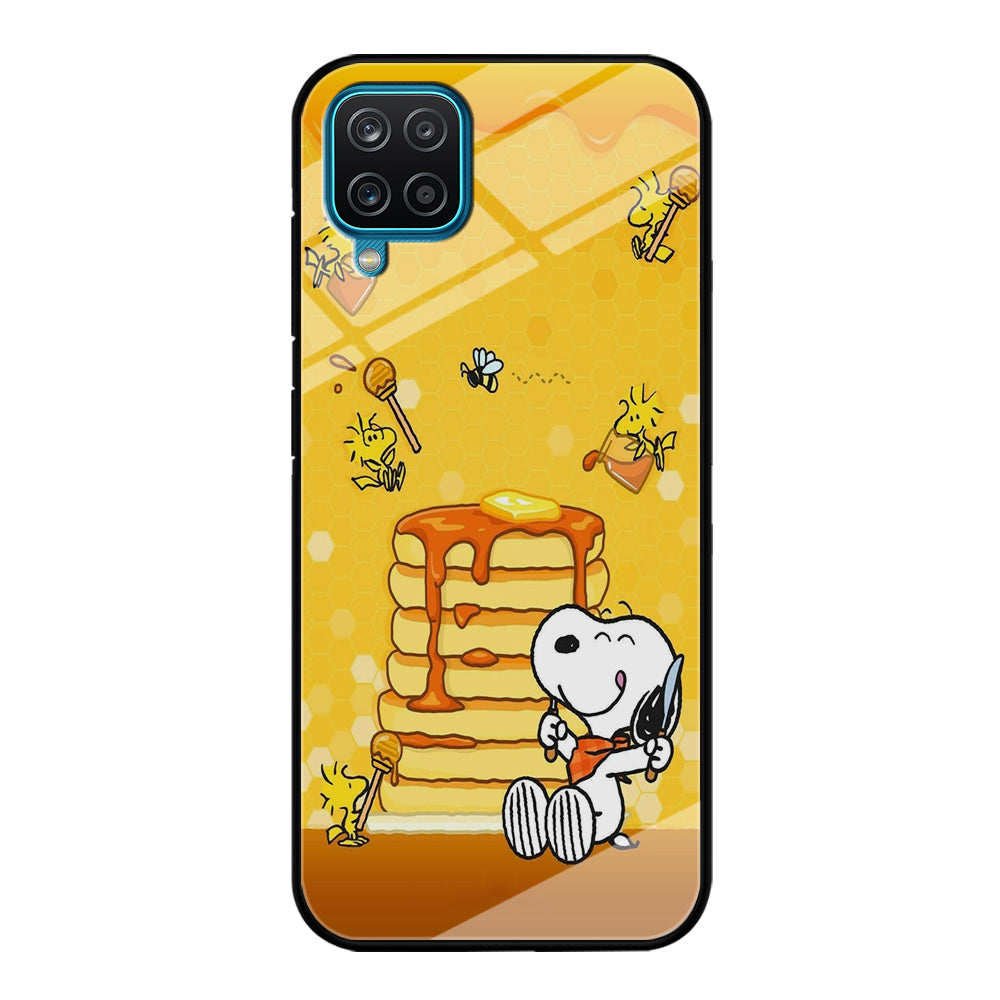 Snoopy Eats Honey Samsung Galaxy A12 Case-Phone Case-Tempered Glass Case-Altracase