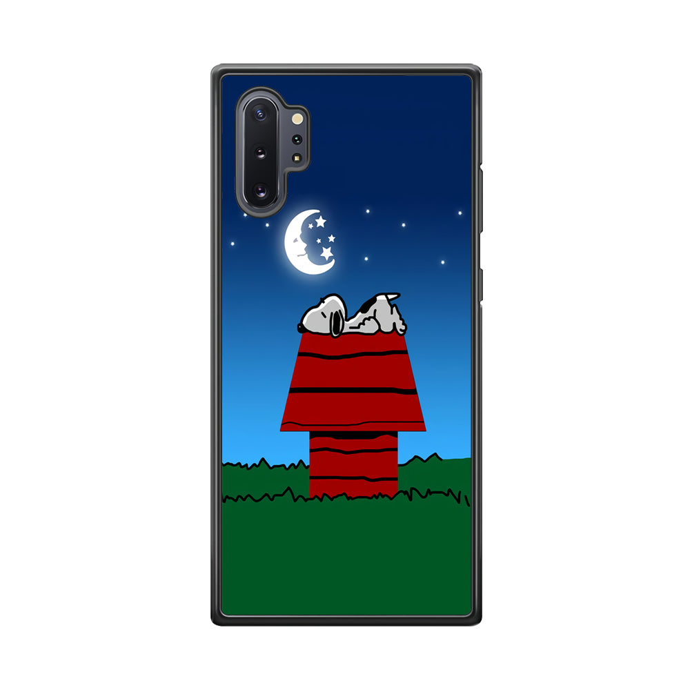 Snoopy Sleeps at Night Samsung Galaxy Note 10 Plus Case-Phone Case-Tempered Glass Case-Altracase
