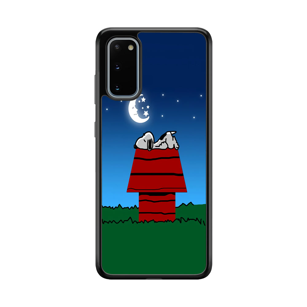 Snoopy Sleeps at Night Samsung Galaxy S20 Case-Phone Case-Tempered Glass Case-Altracase
