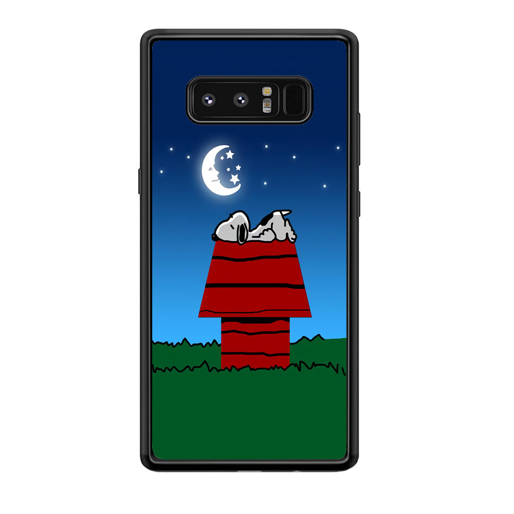 Snoopy Sleeps at Night Samsung Galaxy Note 8 Case-Phone Case-Tempered Glass Case-Altracase