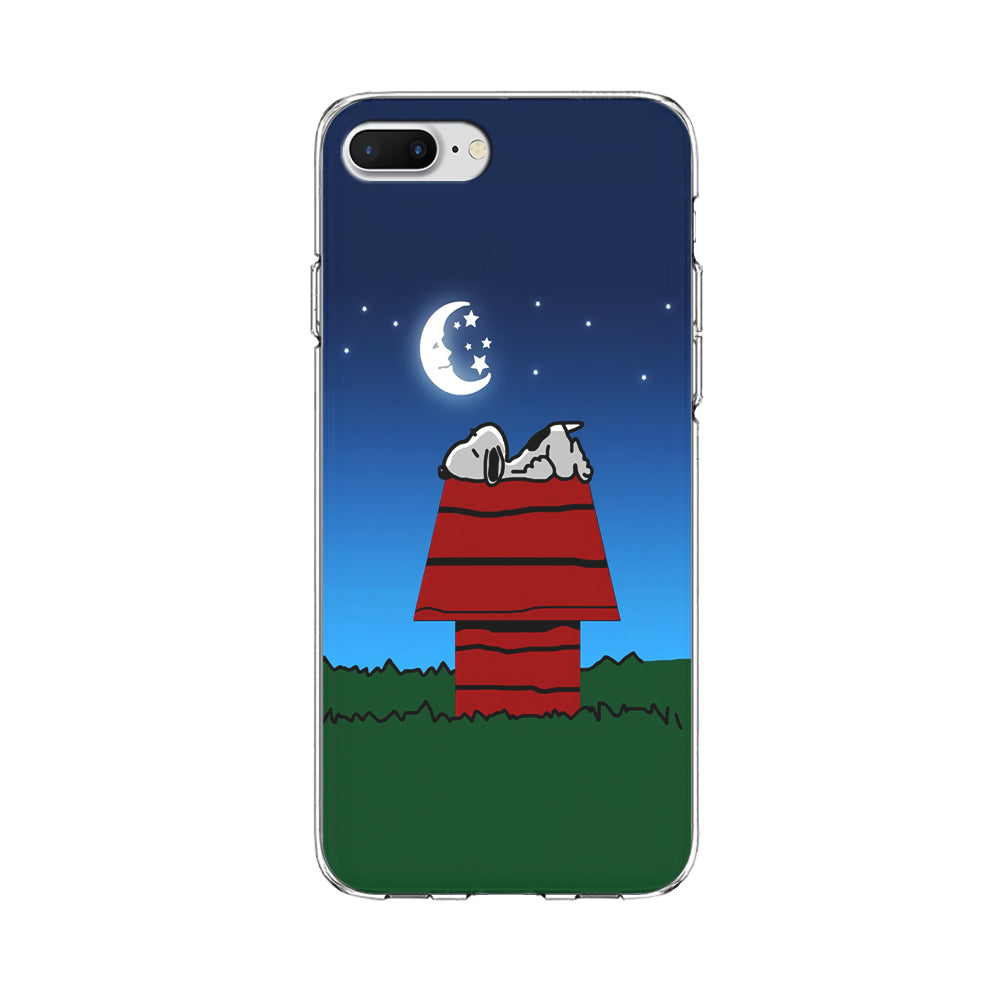 Snoopy Sleeps at Night iPhone 8 Plus Case-Phone Case-Clear Soft Case-Altracase