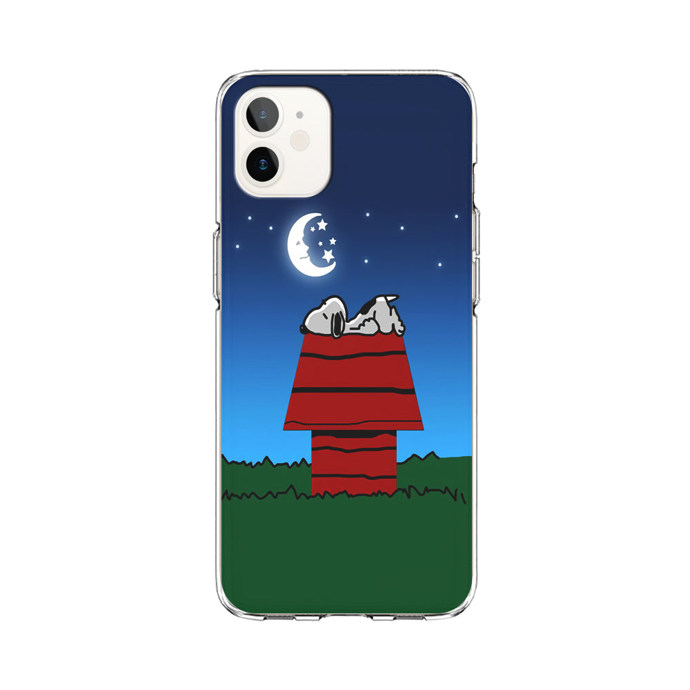 Snoopy Sleeps at Night iPhone 12 Mini Case-Phone Case-Clear Soft Case-Altracase