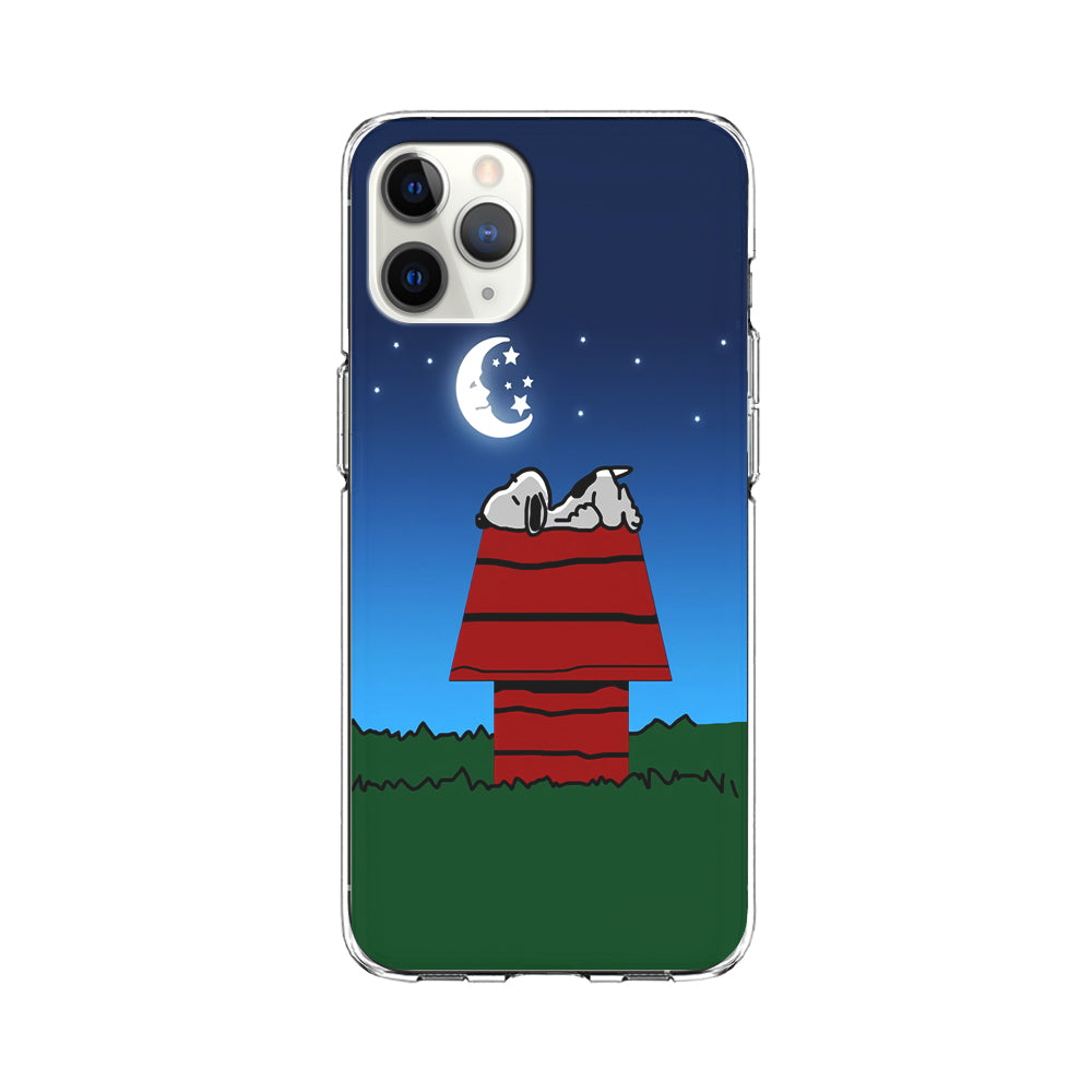 Snoopy Sleeps at Night iPhone 11 Pro Case-Phone Case-Clear Soft Case-Altracase