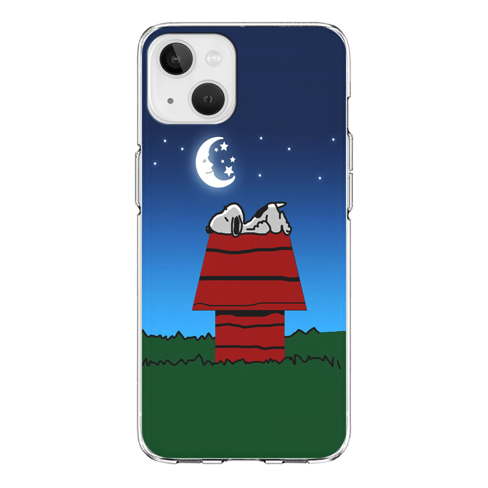Snoopy Sleeps at Night iPhone 13 Mini Case-Phone Case-Clear Soft Case-Altracase