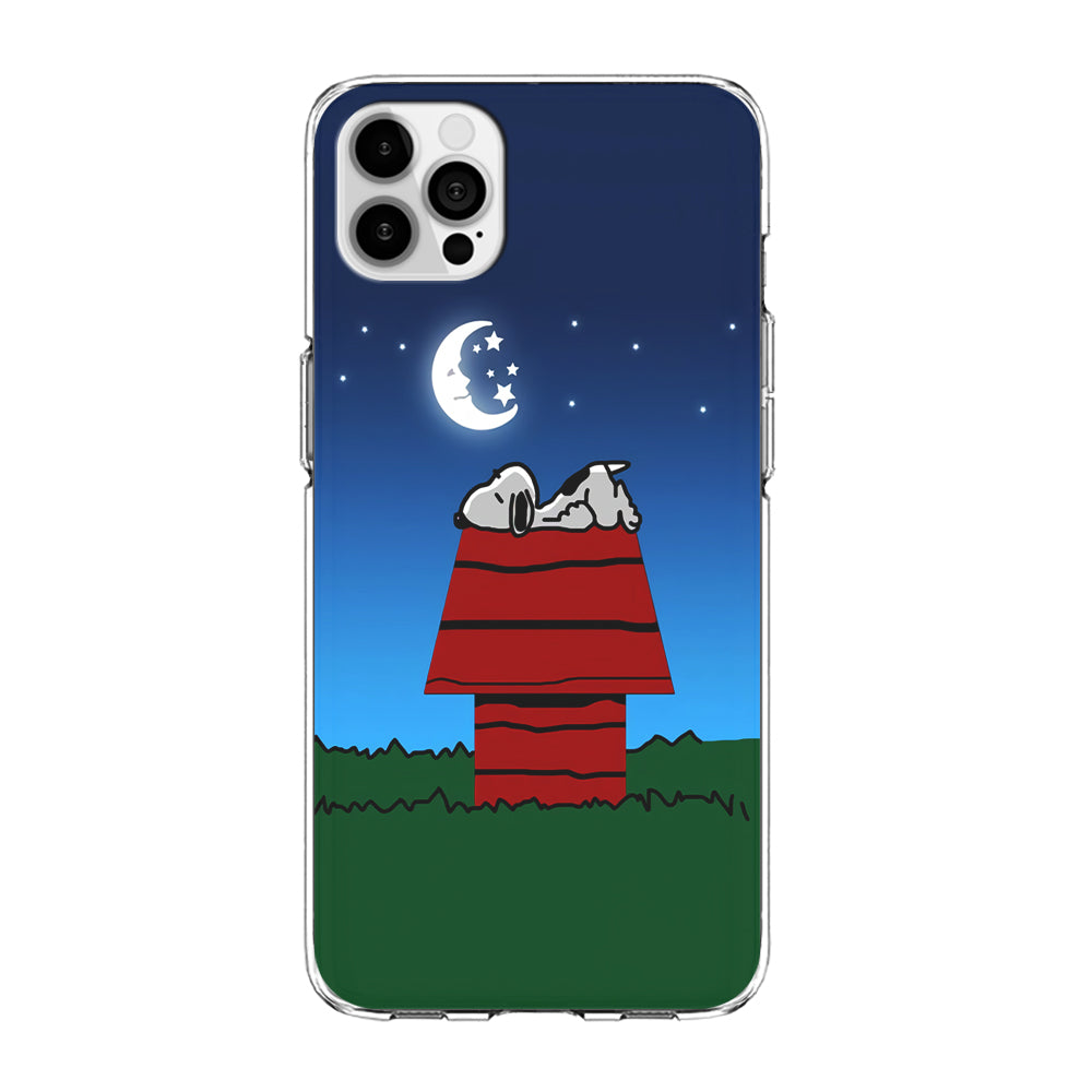 Snoopy Sleeps at Night iPhone 15 Pro Max Case-Phone Case-Clear Soft Case-Altracase
