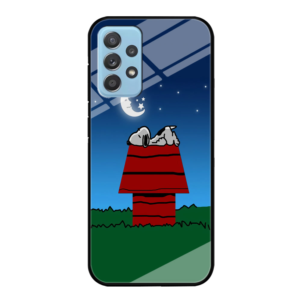 Snoopy Sleeps at Night Samsung Galaxy A72 Case-Phone Case-Tempered Glass Case-Altracase