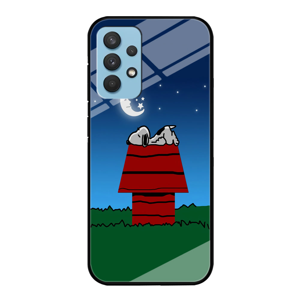 Snoopy Sleeps at Night Samsung Galaxy A32 Case-Phone Case-Tempered Glass Case-Altracase