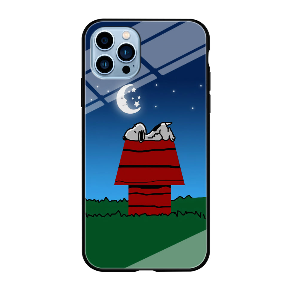 Snoopy Sleeps at Night iPhone 12 Pro Max Case-Phone Case-Tempered Glass Case-Altracase