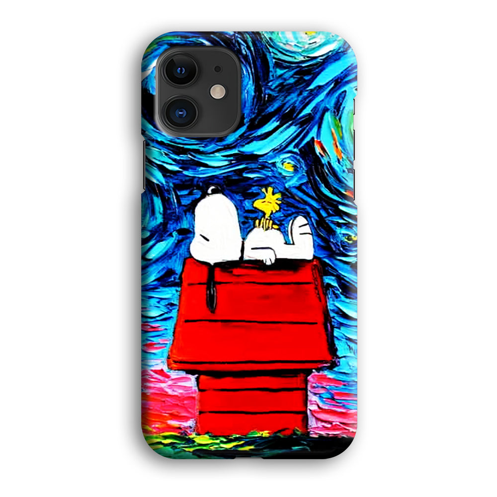 Snoopy Under Starry Night iPhone 12 Mini Case-Phone Case-3D Case-Altracase