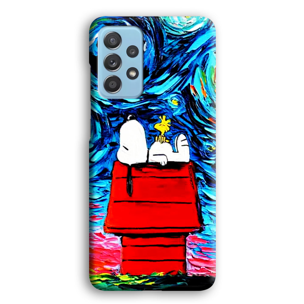 Snoopy Under Starry Night Samsung Galaxy A72 Case-Phone Case-3D Case-Altracase