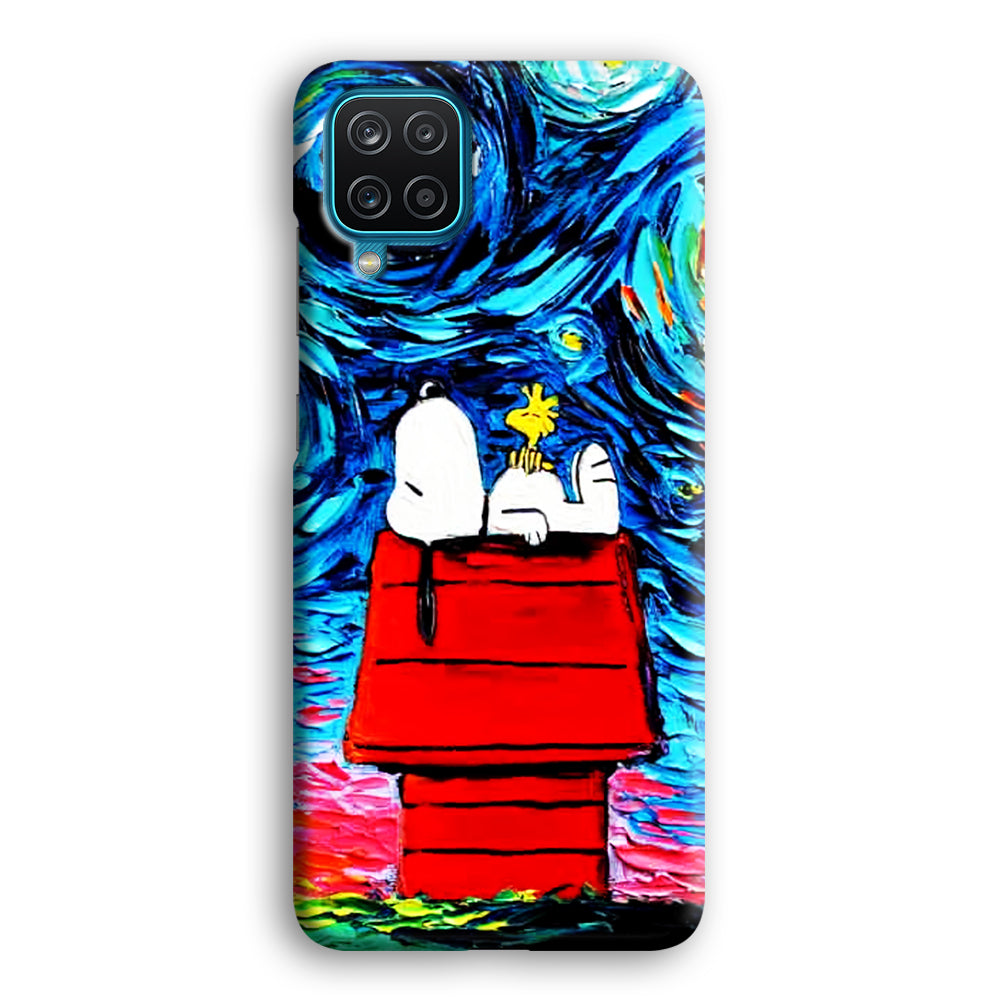 Snoopy Under Starry Night Samsung Galaxy A12 Case-Phone Case-3D Case-Altracase