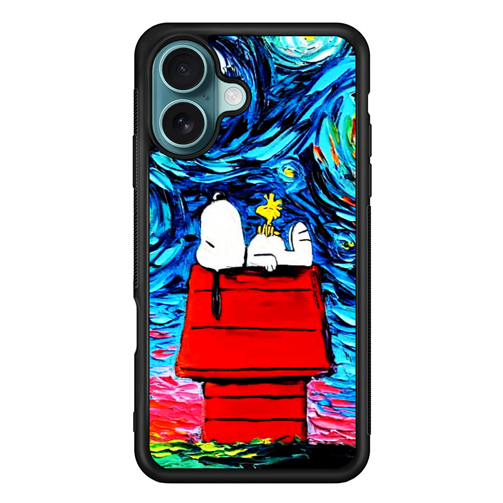 Snoopy Under Starry Night iPhone 16 Plus Case - Altracase