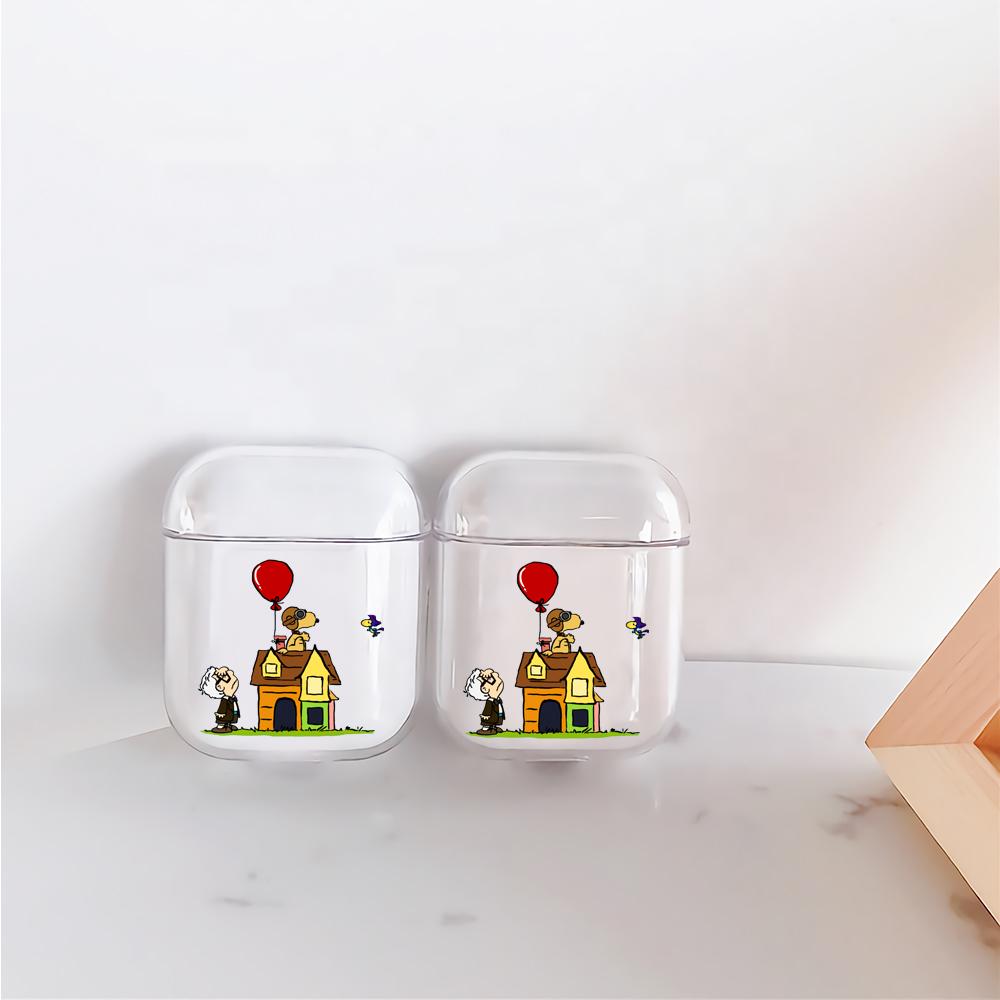 Snoopy X Up Hard Plastic Protective Clear Case Cover For Apple Airpods-AirPod Case-Altracase