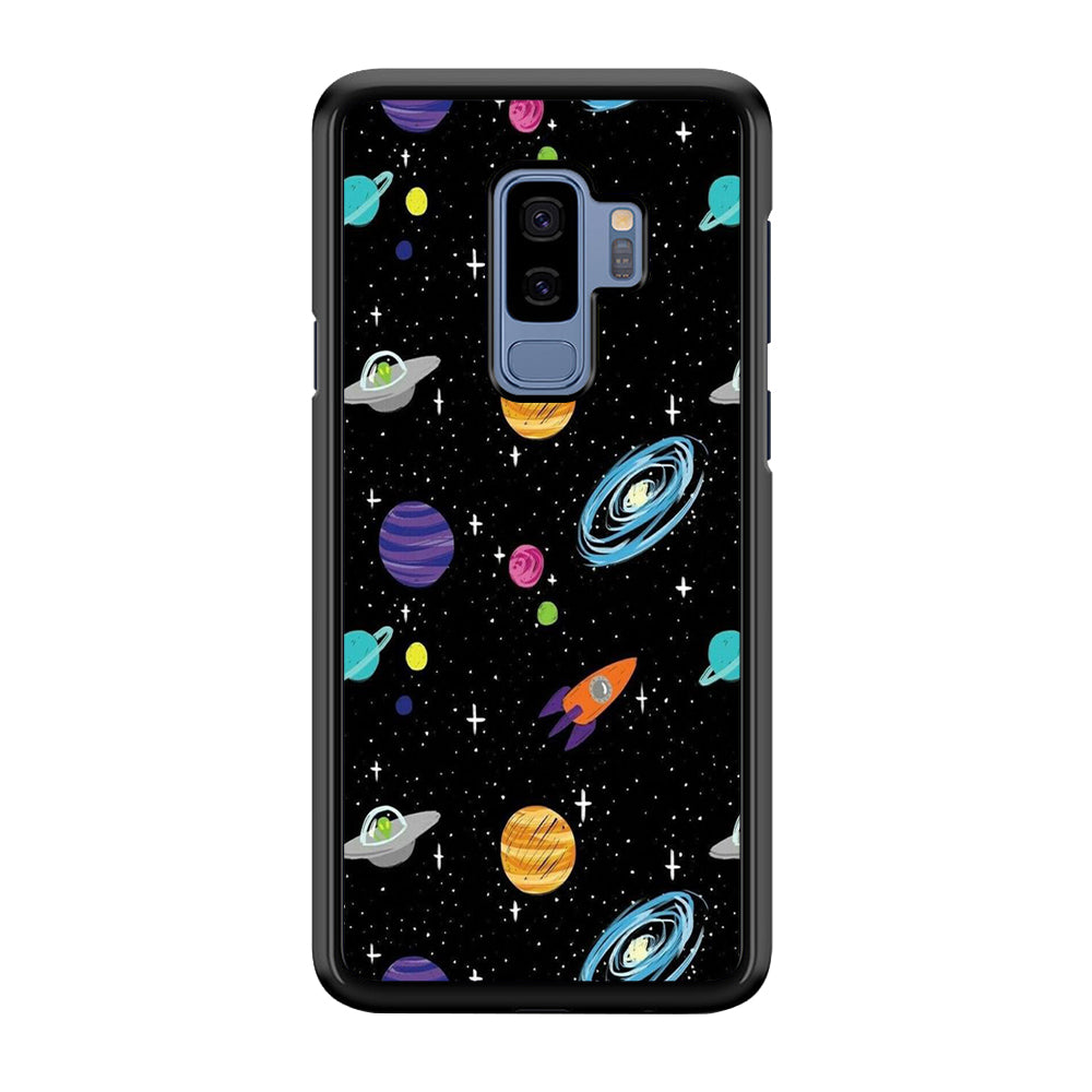 Space Pattern 003 Samsung Galaxy S9 Plus Case-Phone Case-Rubber Black (2D Case)-Altracase