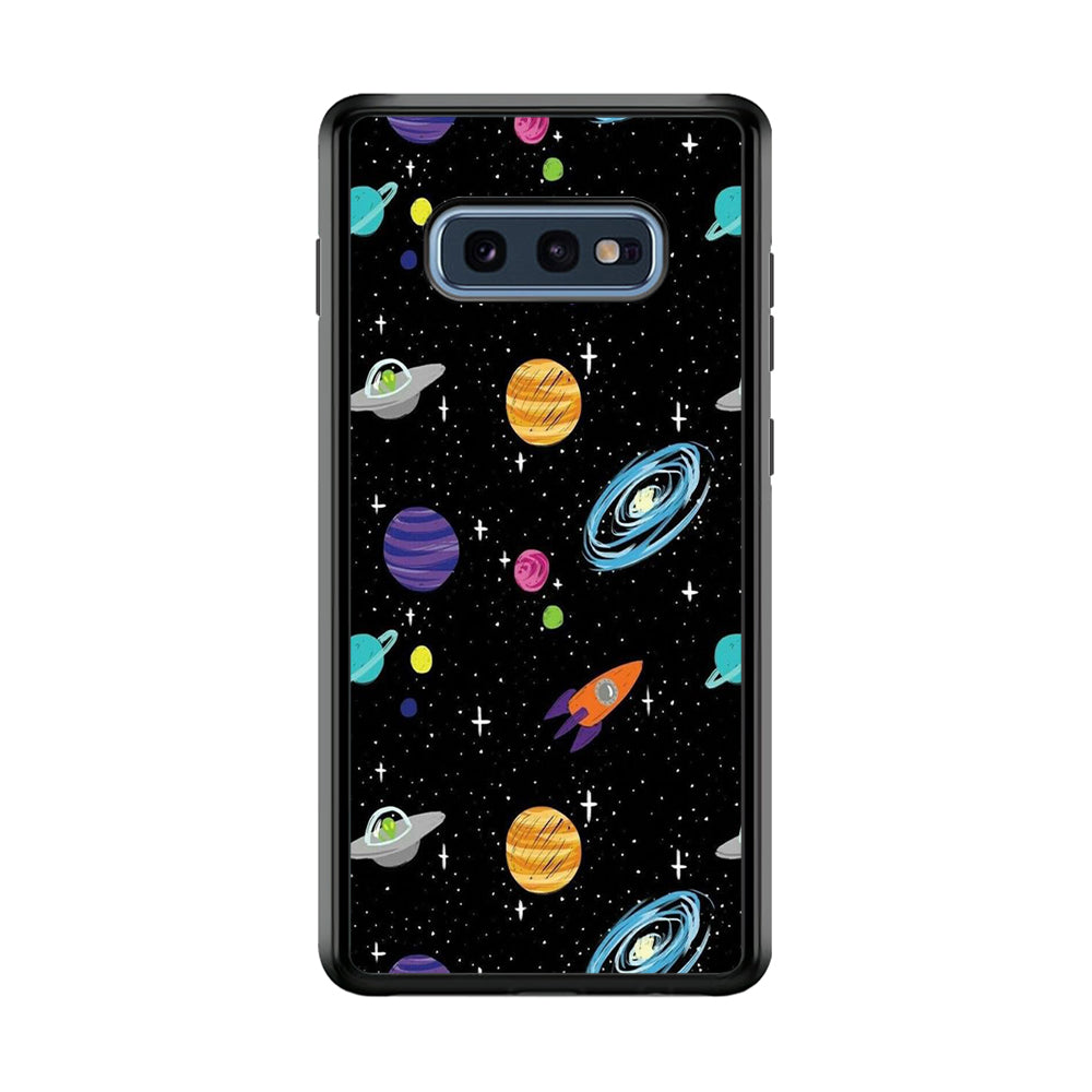 Space Pattern 003 Samsung Galaxy S10E Case-Phone Case-Rubber Black (2D Case)-Altracase