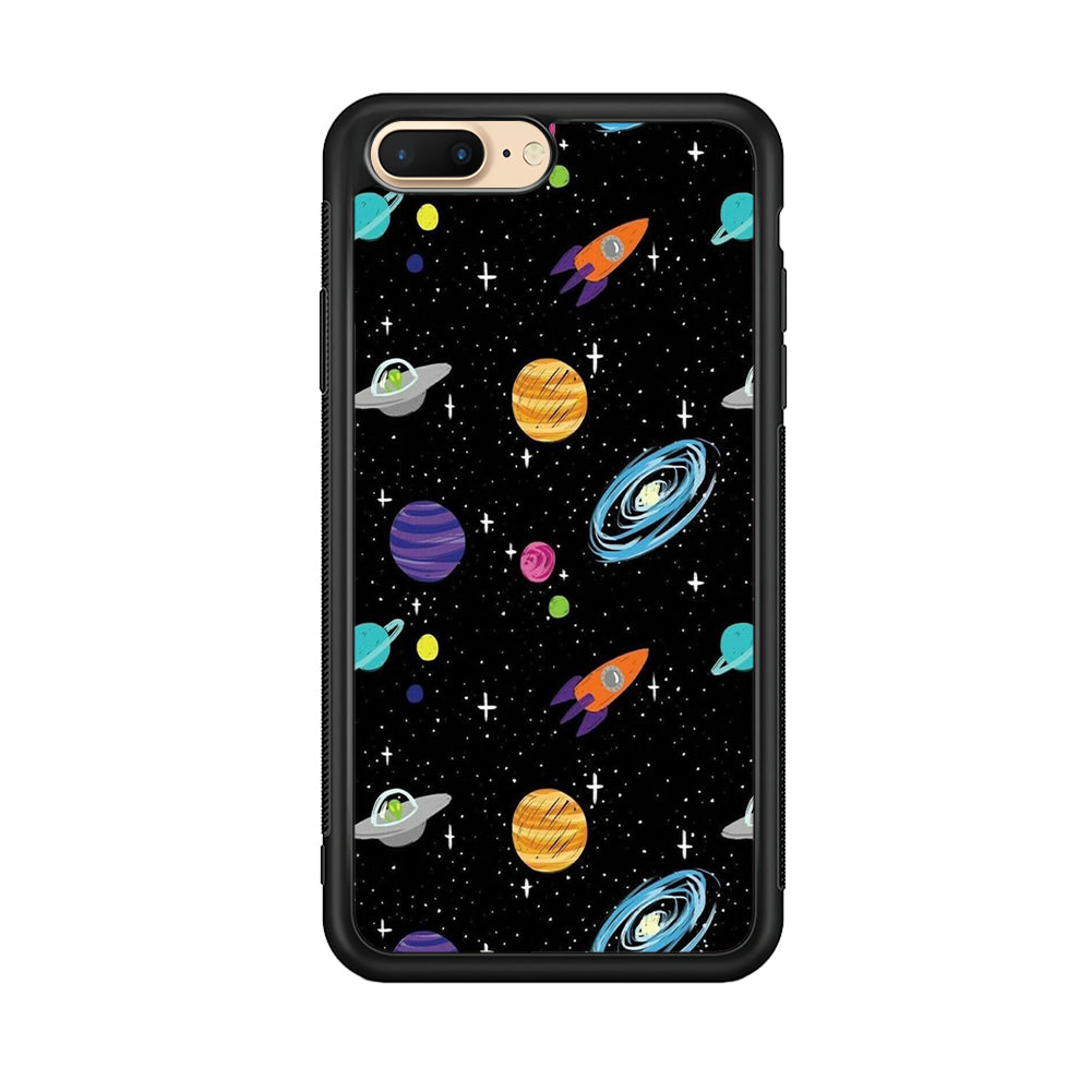 Space Pattern 003 iPhone 8 Plus Case-Phone Case-Rubber Black (2D Case)-Altracase