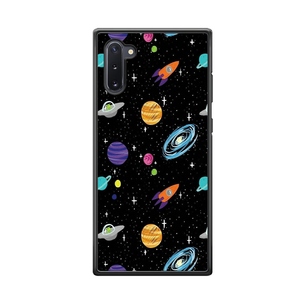 Space Pattern 003 Samsung Galaxy Note 10 Case-Phone Case-Rubber Black (2D Case)-Altracase