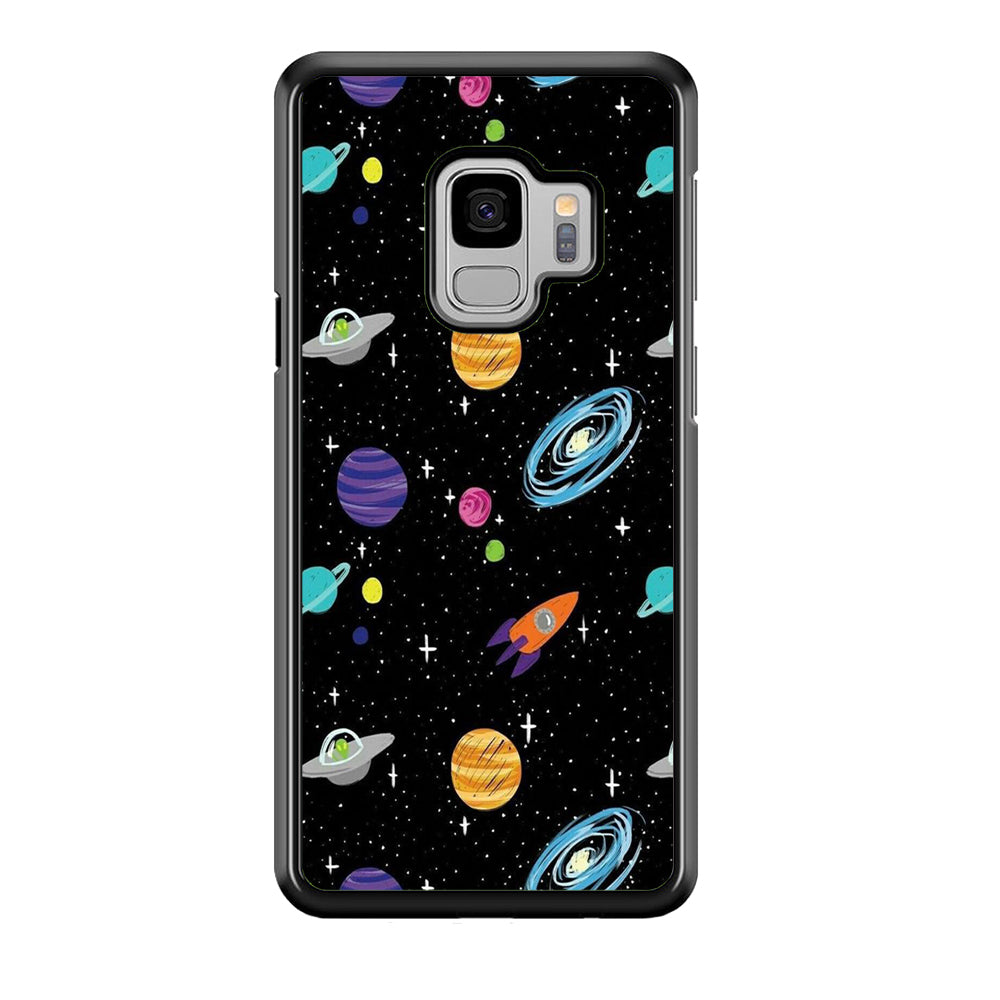 Space Pattern 003 Samsung Galaxy S9 Case-Phone Case-Rubber Black (2D Case)-Altracase