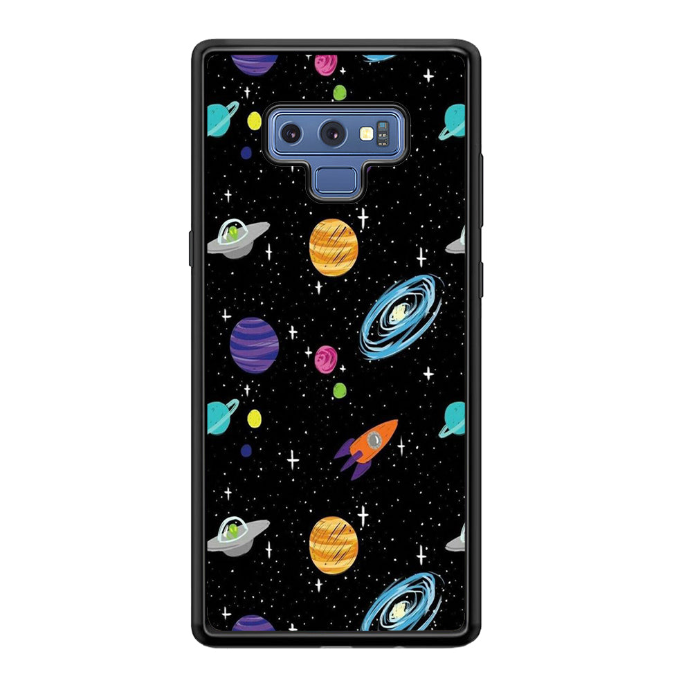 Space Pattern 003 Samsung Galaxy Note 9 Case-Phone Case-Rubber Black (2D Case)-Altracase