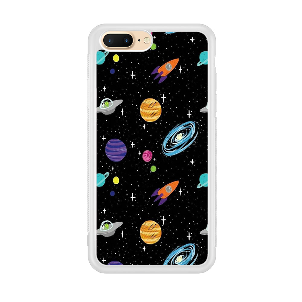 Space Pattern 003 iPhone 8 Plus Case-Phone Case-Rubber White (2D Case)-Altracase