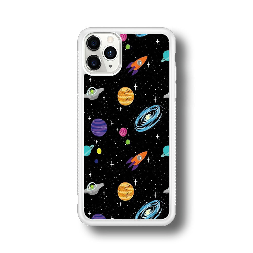 Space Pattern 003 iPhone 11 Pro Max Case-Phone Case-Rubber White (2D Case)-Altracase