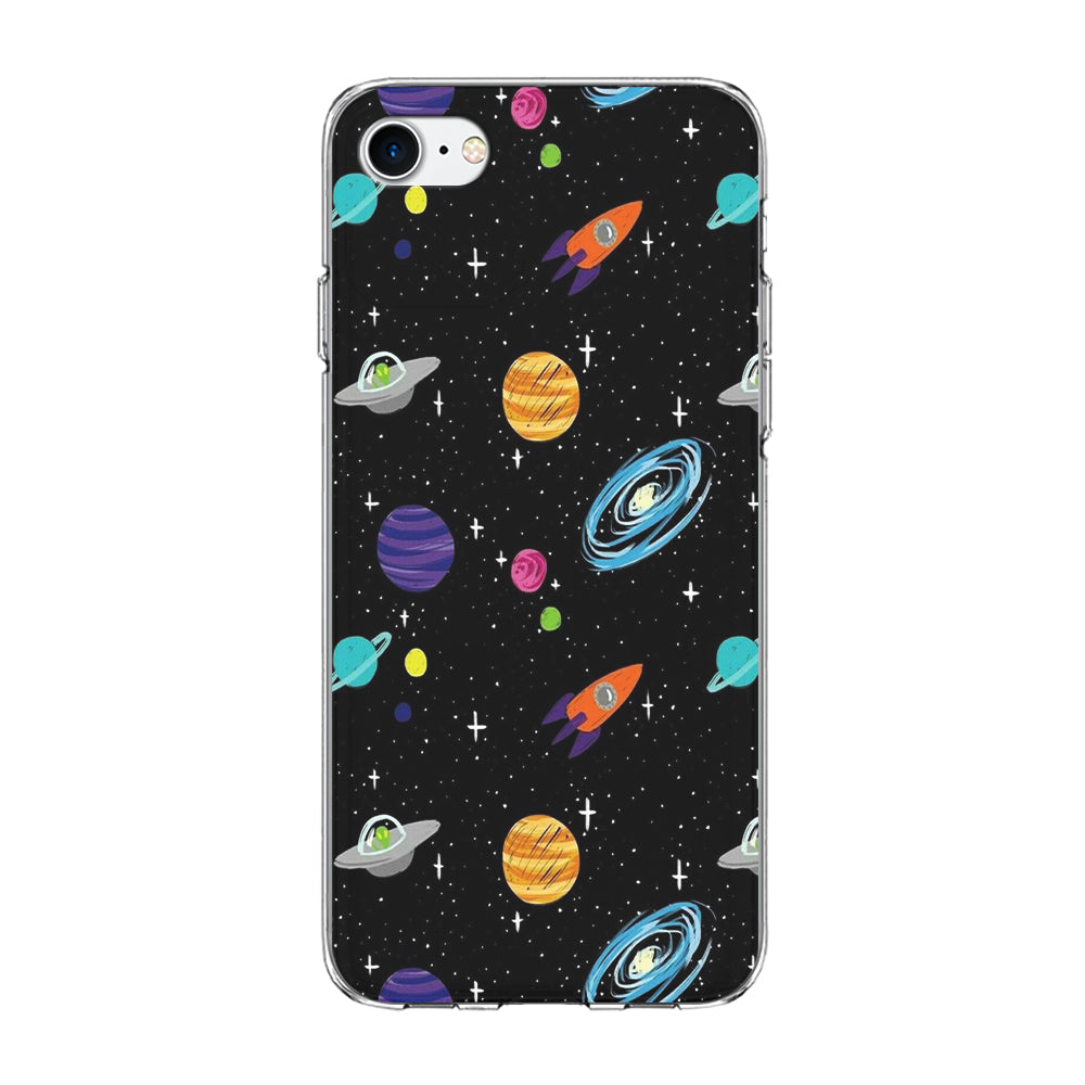 Space Pattern 003 iPhone SE 3 2022 Case-Phone Case-Clear Soft Case-Altracase