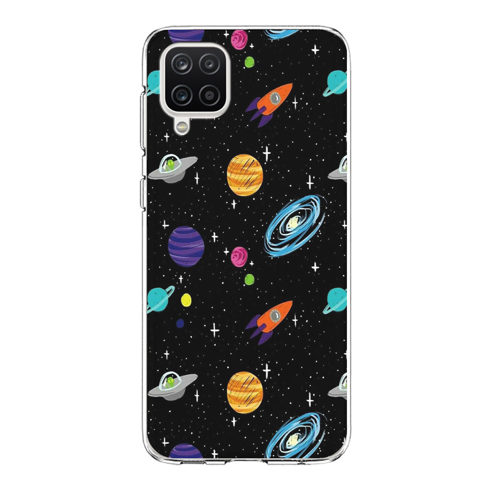 Space Pattern 003 Samsung Galaxy A12 Case-Phone Case-Clear Soft Case-Altracase