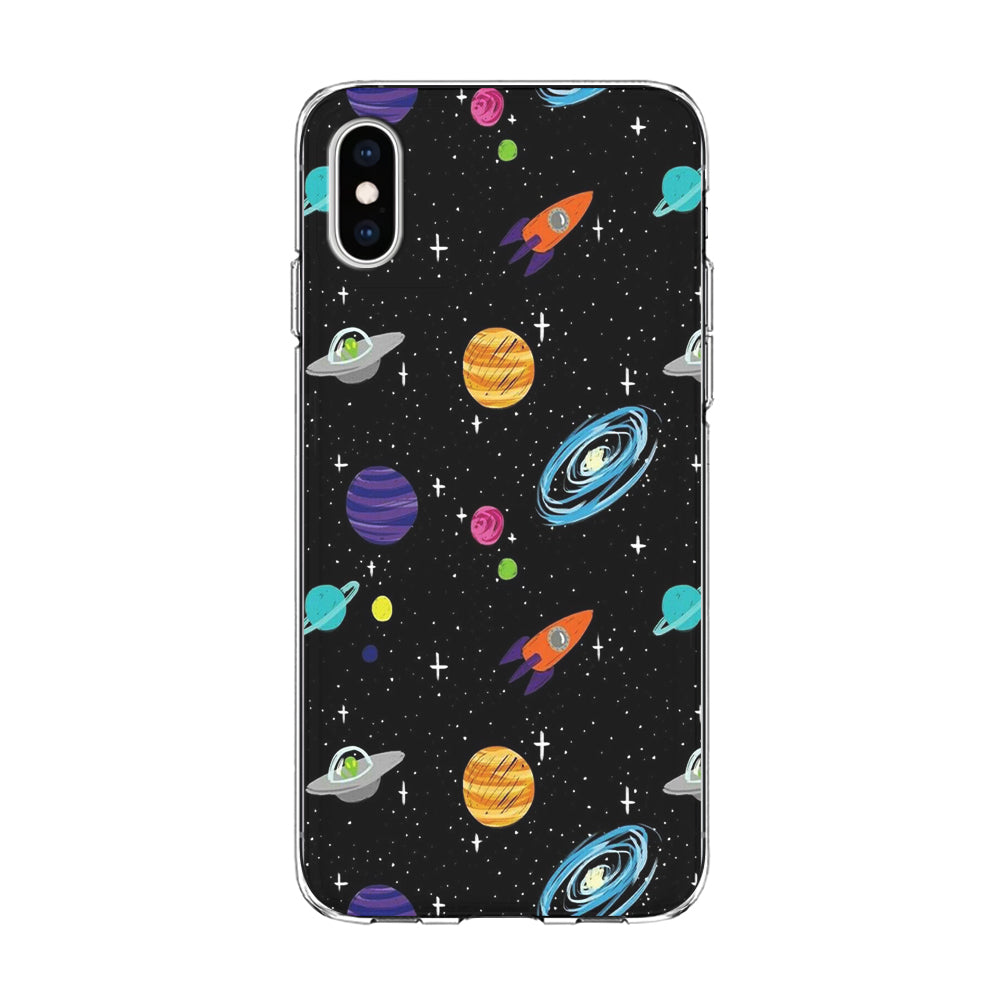 Space Pattern 003 iPhone Xs Case-Phone Case-Clear Soft Case-Altracase
