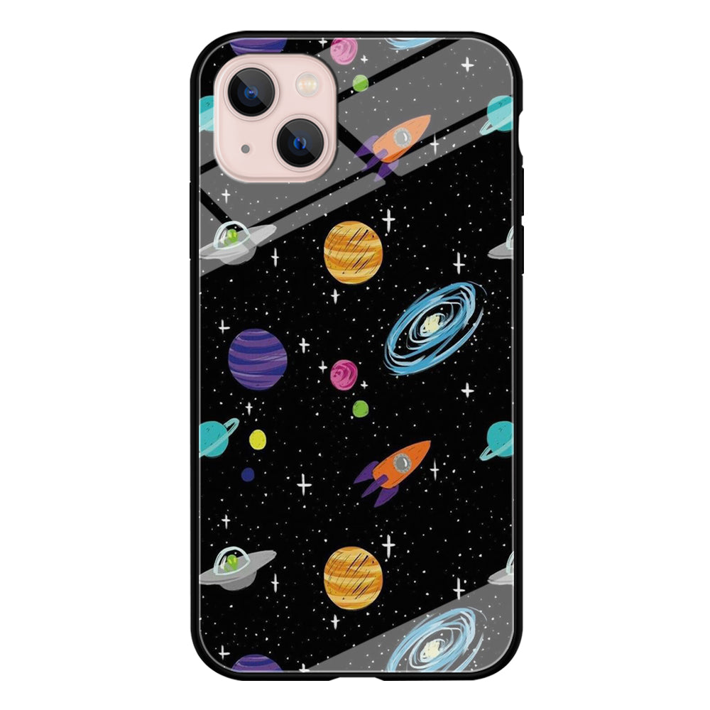 Space Pattern 003 iPhone 13 Mini Case-Phone Case-Tempered Glass Case-Altracase