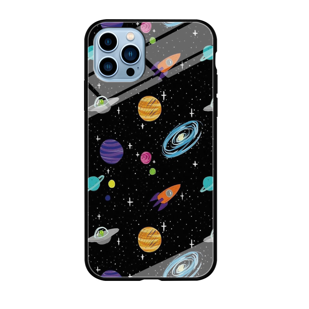 Space Pattern 003 iPhone 12 Pro Max Case-Phone Case-Tempered Glass Case-Altracase