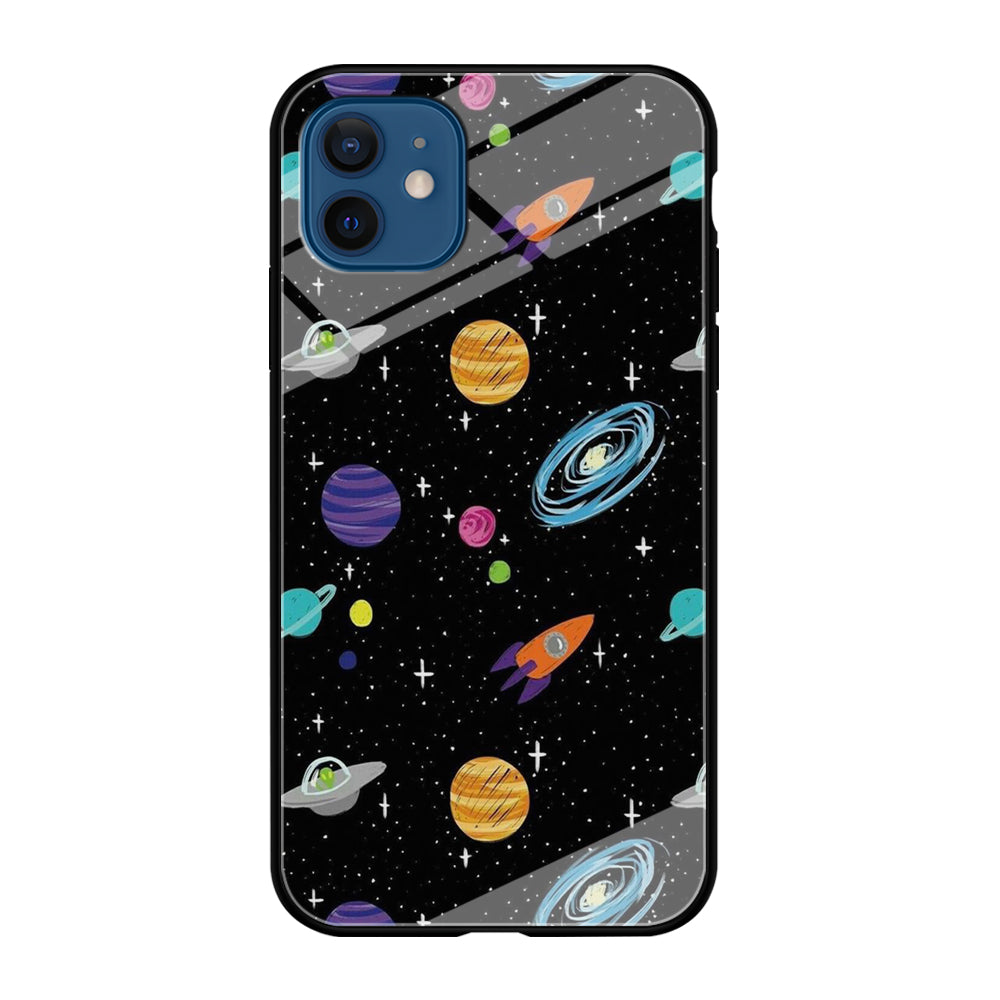 Space Pattern 003 iPhone 12 Case-Phone Case-Tempered Glass Case-Altracase