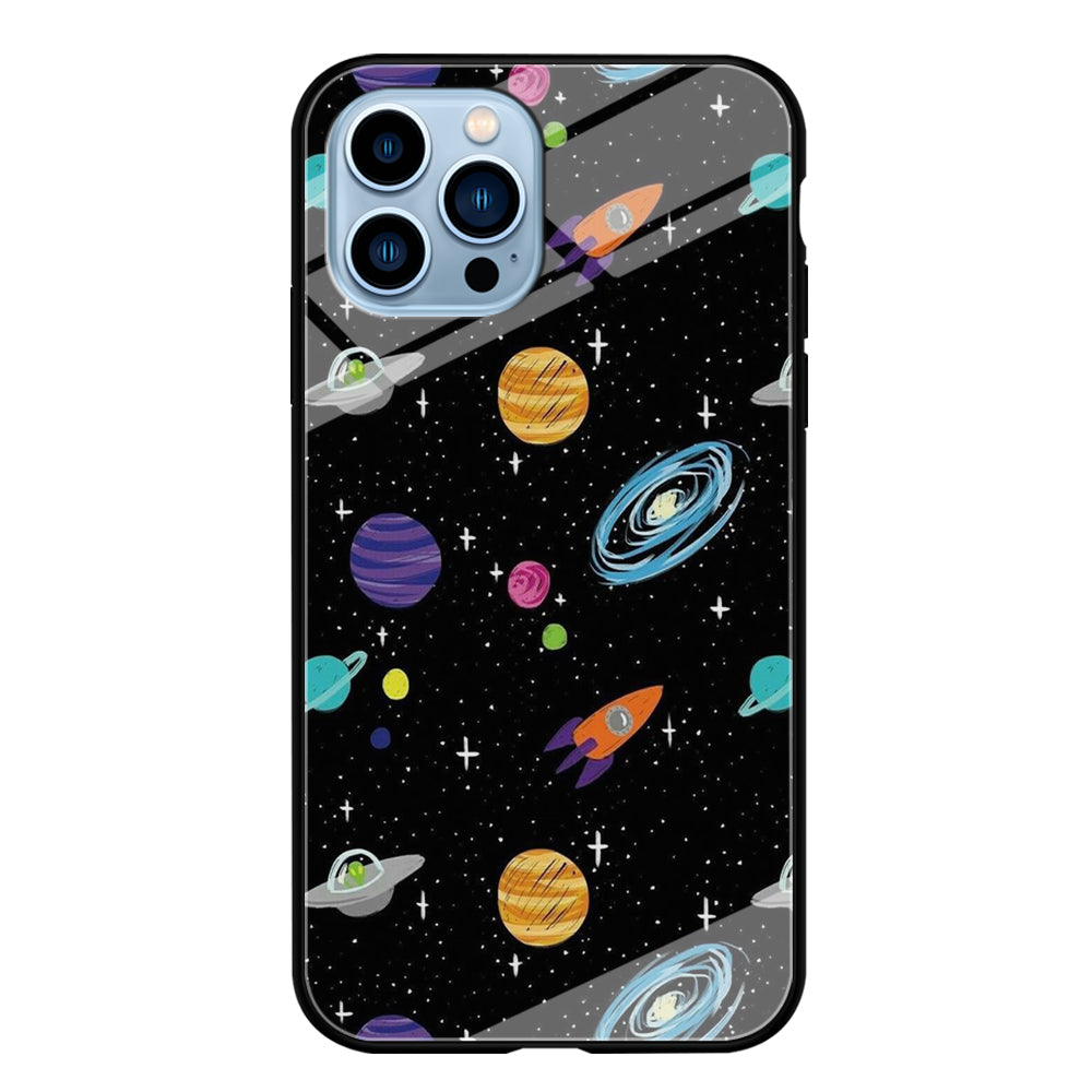 Space Pattern 003 iPhone 15 Pro Max Case-Phone Case-Tempered Glass Case-Altracase