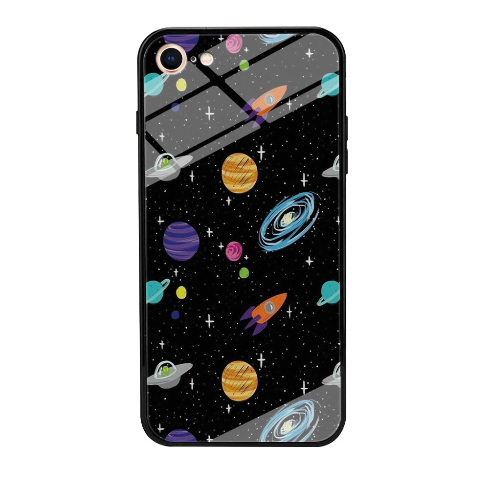 Space Pattern 003 iPhone 8 Case-Phone Case-Tempered Glass Case-Altracase