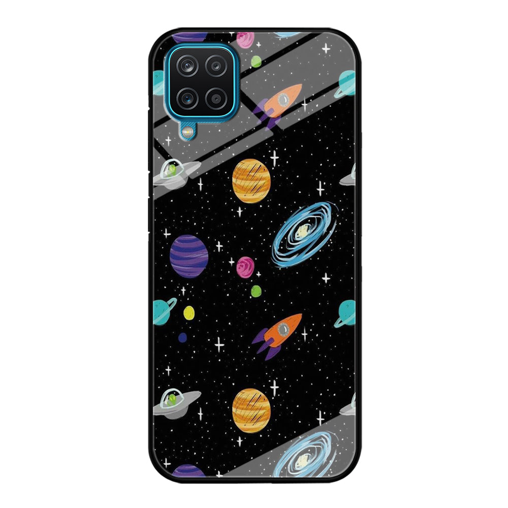 Space Pattern 003 Samsung Galaxy A12 Case-Phone Case-Tempered Glass Case-Altracase