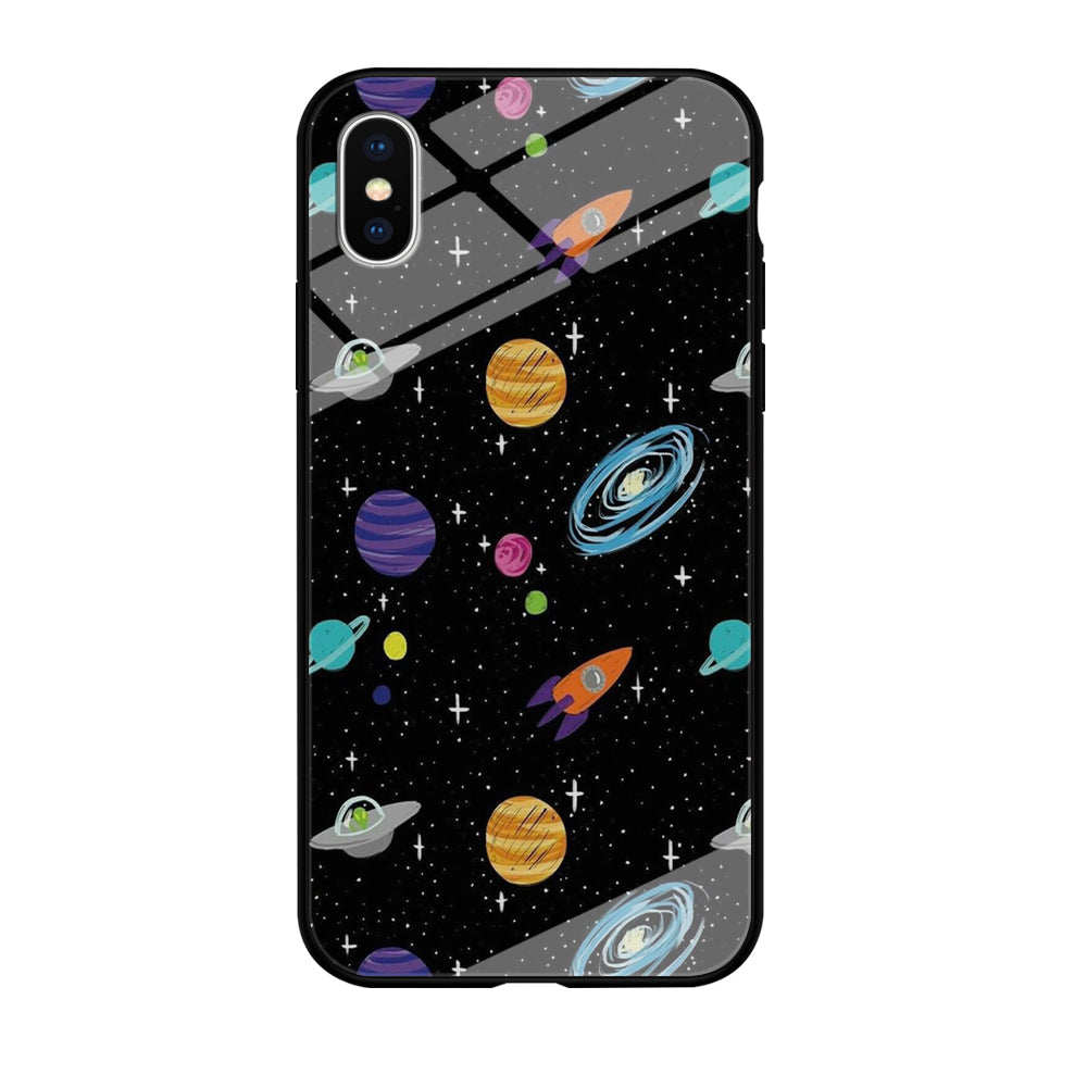 Space Pattern 003 iPhone Xs Case-Phone Case-Tempered Glass Case-Altracase