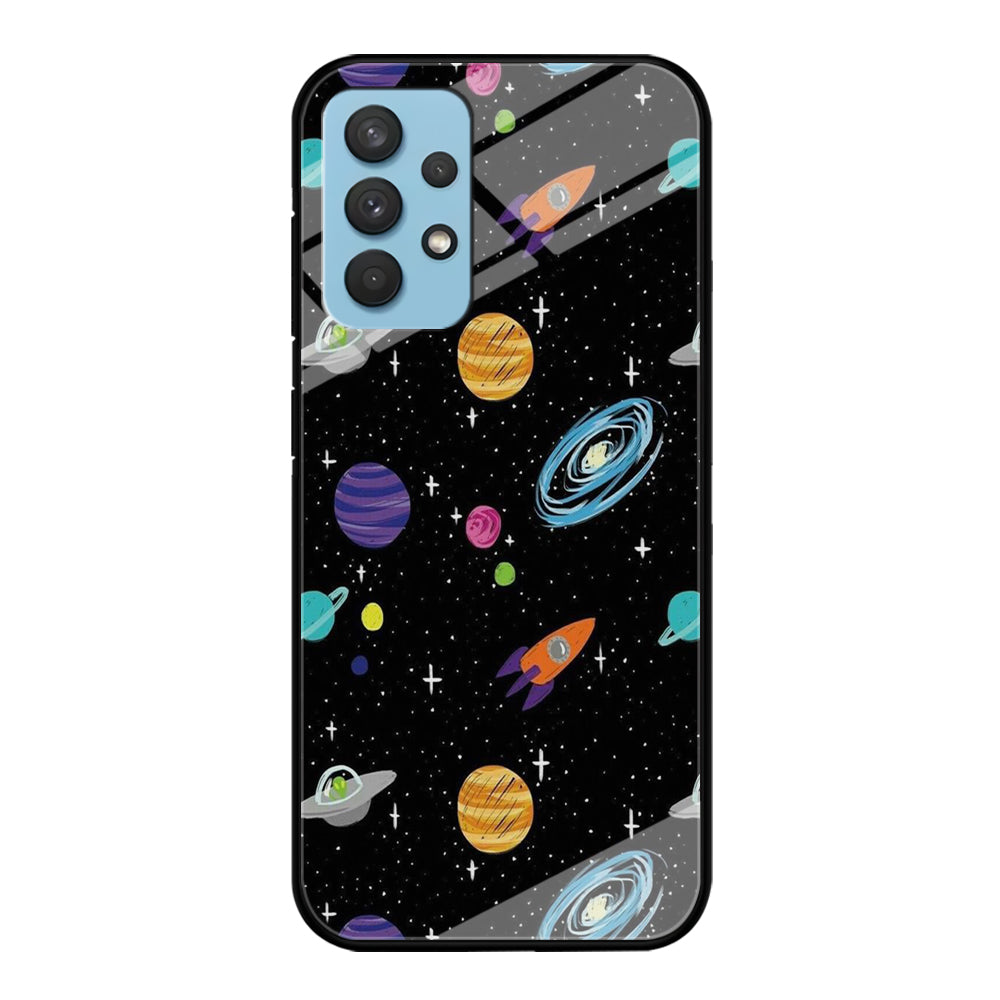 Space Pattern 003 Samsung Galaxy A32 Case-Phone Case-Tempered Glass Case-Altracase